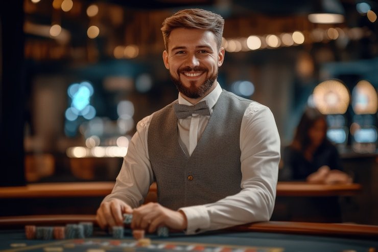 European roulette wheel and betting layout at mutiara99 login
